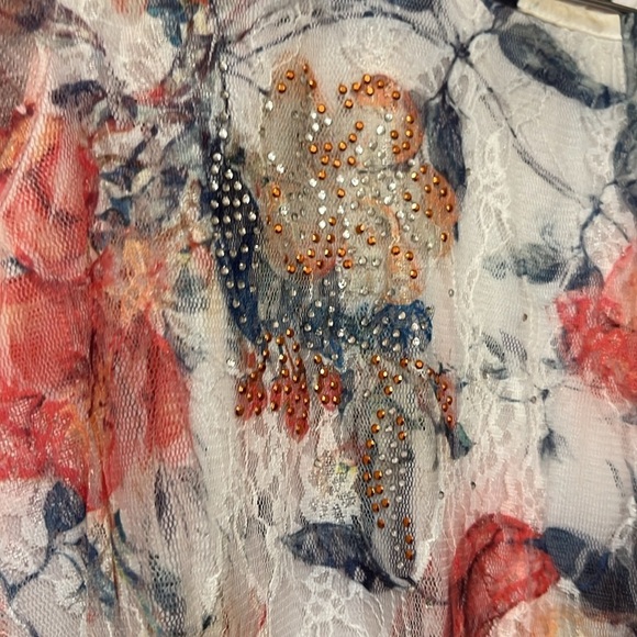 Karen Hart rhinestone floral laced overlay - Med - Picture 5 of 5